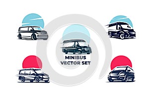 Minibuses vector logo set EPS 10 file photo
